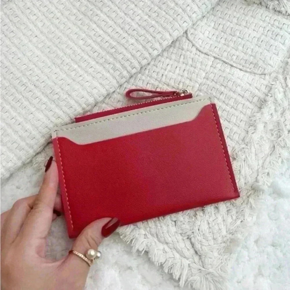 ⚠️Clearance❤️New Two Tone Cardholder Red Wallet - Picture 1 of 4